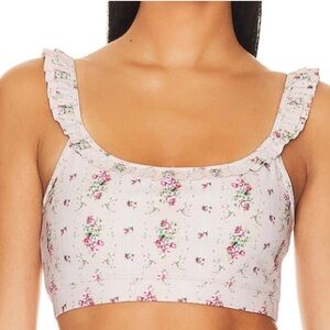 LoveShackFancy Palmira Bra in Graham Cracker